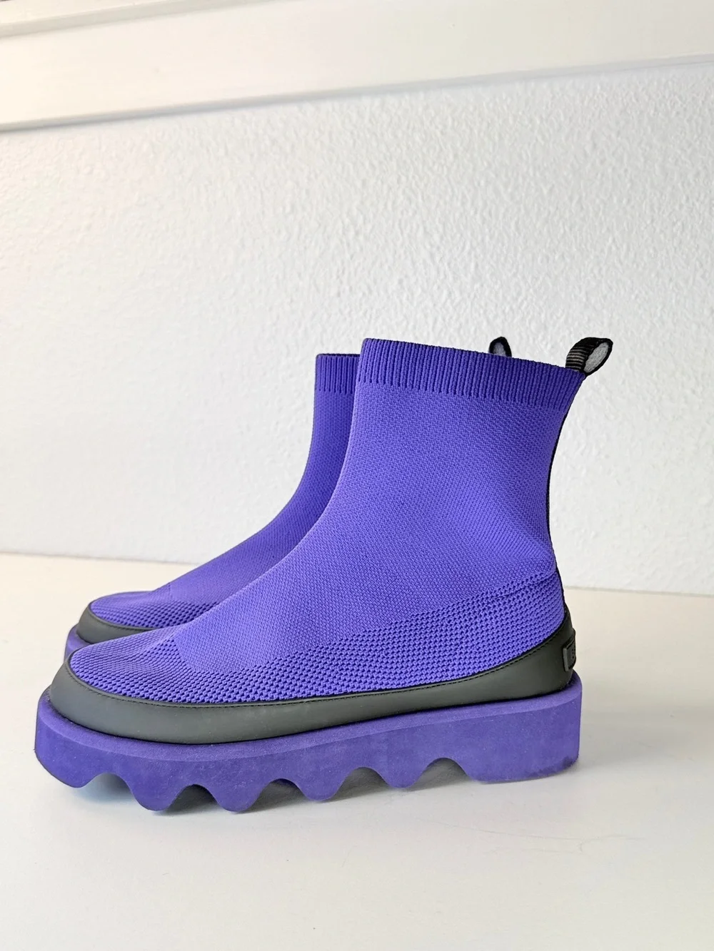 Issey Miyake x United Nude Purple Knit Platform Ankle Boots Size EU 35 US 5